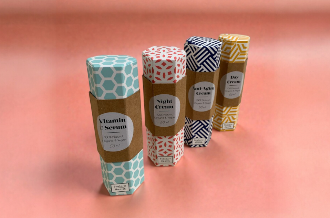 Bedrukte zeshoekige verpakking van vouwkarton