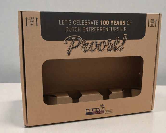 Golfkartonnen verpakking met klepdeksel voor bierflesjes