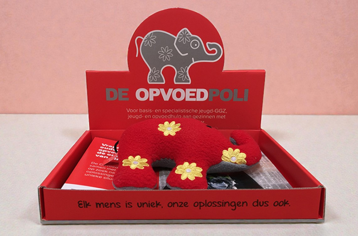 Kartonnen verzenddoos die eenvoudig verandert in een toonbankdisplay