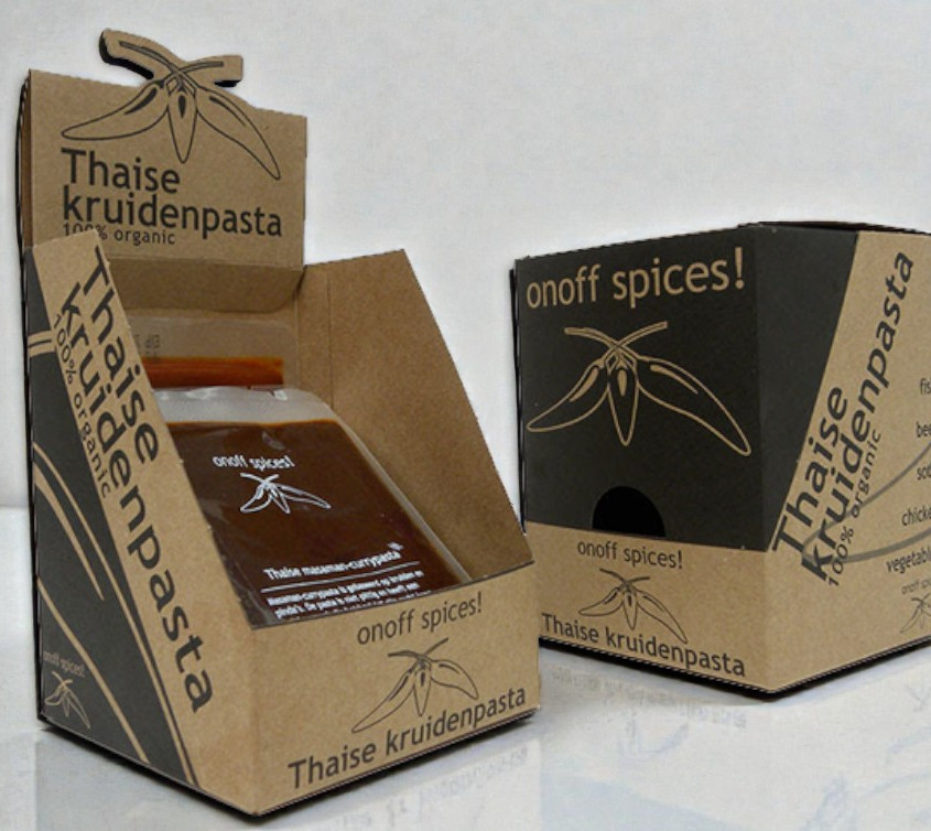 Display doos voor kruidenmix van kraft vouwkarton