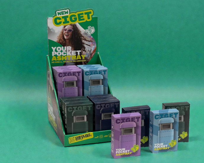 Golfkartonnen retail display voor presentatie asbakjes