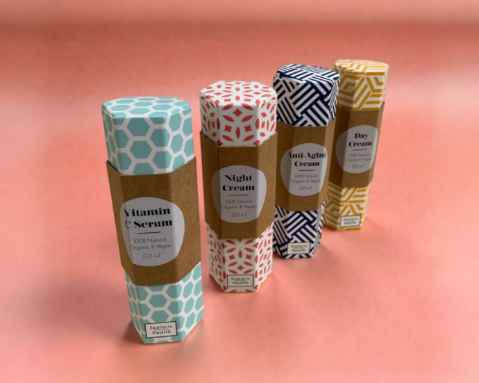 Bedrukte zeshoekige verpakking van vouwkarton