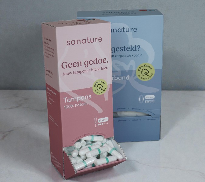 Kartonnen dispenser display verpakking voor tampons en hygiëne producten
