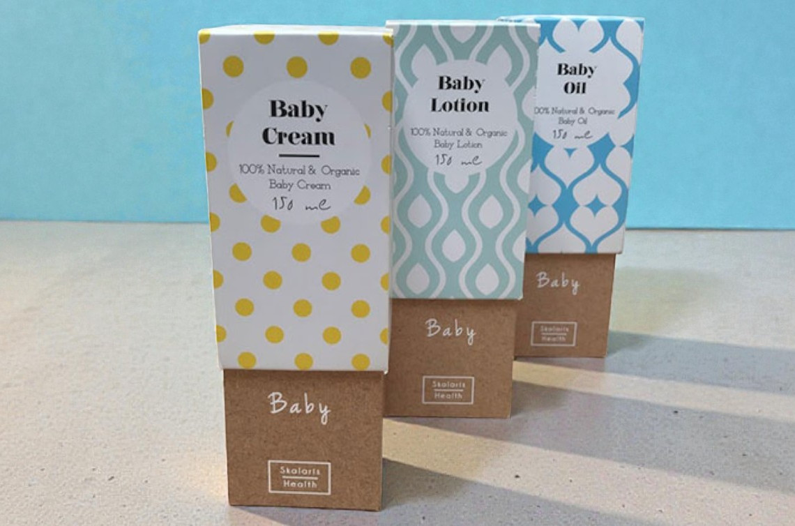 Bedrukte vouwkarton verpakking voor baby huidverzorging